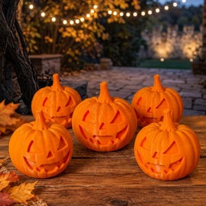 3D-utskriven pumpadekor, Halloween-bordsdekoration, läskig höstdekoration på hyllan