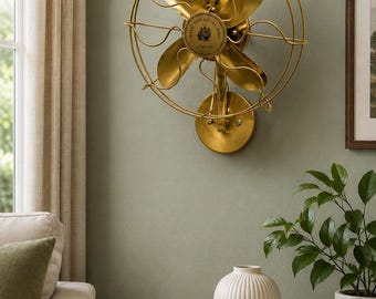 1940年代　EMERSON 6250-D　10インチ真鍮4枚羽ファン Vintage 1940s Emerson Electric Oscillating Fan Model 6250-D Brass