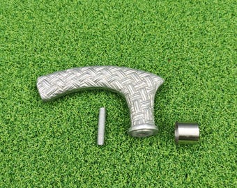 Solid Brass Textured Walking Cane Handle | Vintage Cane Grip Replacement