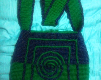 Blue and Green Spiral Bag