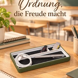 Schreibtisch-Organizer mit Filzeinlage – stilvolle Ablage für Büro, Hotel und Zuhause, auf Anfrage personalisierbar