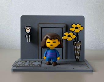 Undertale Diorama – Frisk's Room Scene | 3D Printed Video Game Collectible | Gamer Gift | Desk Decor