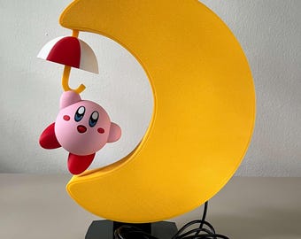 Kirby Bedroom Lamp — Parasol Kirby on Moon Night Light