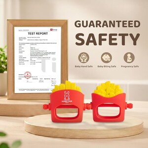 NomNom Fries Silicone Baby Teether: giocattolo di qualità alimentare progettato dai genitori immagine 4