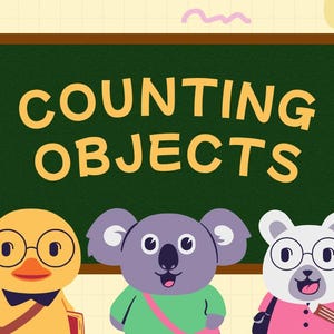 Counting Objects Worksheet, Preschool Kindergarten Math Printable (Digital Download)