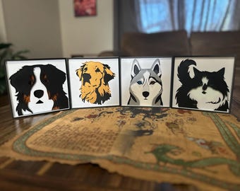 3D gedruckte Haustier Schattenbox: Silhouette Kunst, Haustier Gedenkgeschenk, personalisierte Haustier Kunst, Hunde Geschenk, Katzengeschenk