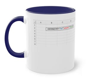 Büro Tasse Chef da = Arbeite / Chef weg = Pause | Office Humor Geschenk | Kollegen Geschenk | Tabellen Design Mug