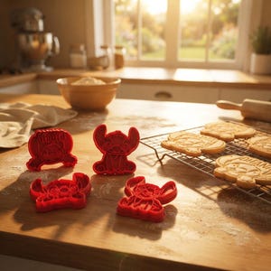 Zestaw foremek do ciastek Stitch, 5 wzorów PLA drukowanych w 3D