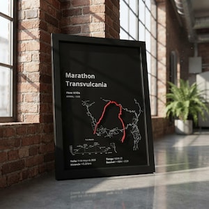 Personalized Runner Marathon Route Map, MDF Shadow Box Frame
