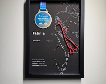 Custom race-medaillelijst – gepersonaliseerde display voor halve marathon