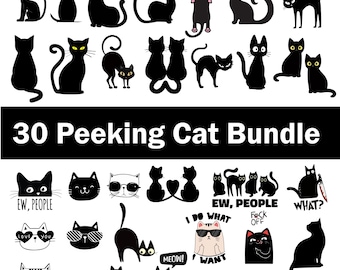 Peeking Cat SVG Bundle: (Digital Download)