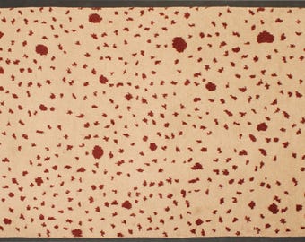 Hand Knotted Wool Rug: Ivory & Brown Geometric Design