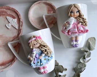 master class on creating a cup with polymer clay decor