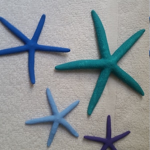 Painted Starfish Glittered Starfish Silver Gold Aqua Glittered Starfish Aqua Painted finger starfish