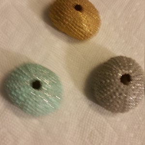 Ricci di mare dipinti Piante aeree scintillanti Segnaposto Argento Oro Acquamarina Acquamarina scintillante Vita marina dipinta
