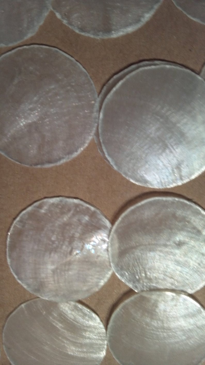 1 to 25 Capiz Shells NO HOLES Capiz Shells Natural Cream 1