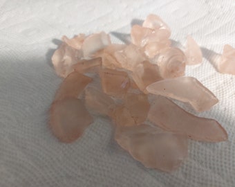 Coral color sea Glass Frosted clear light Coral Peachy Pinkish Sea Glass Mix Bulk Beach Glass Bulk 1/2 - 3 lbs  Coral Color Mix Tumble Glass