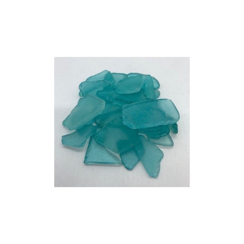 Aqua Teal Blue Frosted clear Sea Glass Mix Bulk Beach Glass Bulk 1/4 lbs 3 lbs Aqua Teal Blue Mix Tumble Glass image 3