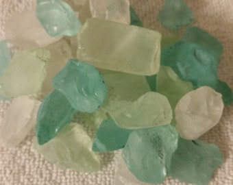 Sea Glass Bulk  1 to 20 pounds of  sea glass Bulk  light mix white,clear,light aqua/turquoise blue and light green Tumbled Glass