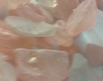 Pink white  clear Beach Glass  Bulk Sea Glass 8 to 64  ounces approximately  Pink Clear White frosted Tumbled Glass