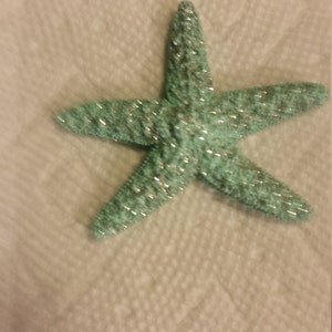 Bemalter Zucker-Seestern Glitzernder Seestern Tischkarte Silber Gold Aqua Glitzernder Seestern Aqua Gemalter Fingerseestern