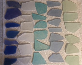Sea Glass Place Cards •Ocean Blue • Navy • Aqua • Turquoise • Seafoam Green •White
