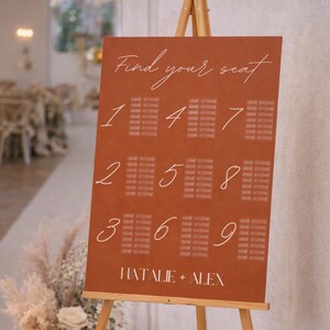 Terracotta Seating Chart Wedding Sign Find Your Seat Template