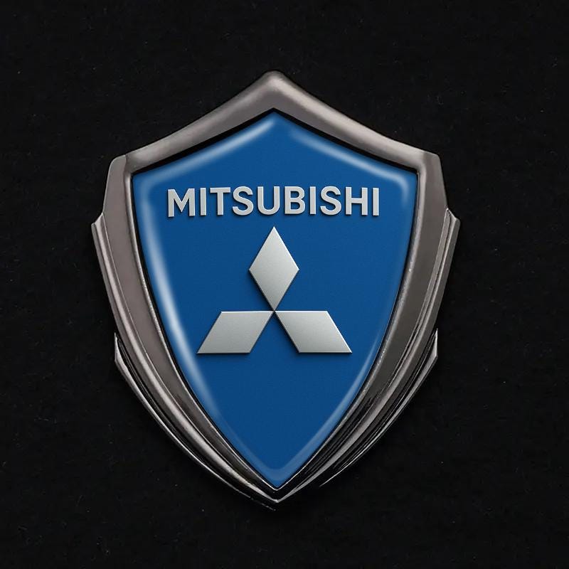 Mitsubishi 3D Metal Shield Emblem Logo Domed Glossy Epoxy Resin