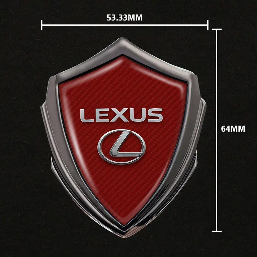 Lexus 3D Metal Shield Emblem Logo Domed Glossy Epoxy Resin Car Badge ...