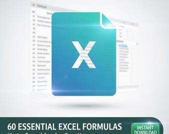 60 Essential Excel Formulas – Printable Cheat Sheet (Digital Download)