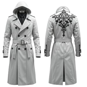 Embroidered Trench Coat - Etsy