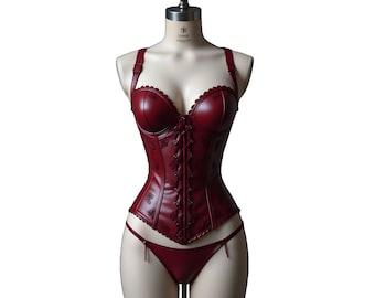 Gothic Korsett Bodysuit - Schnür Overbust Taille Trainer Dessous, viktorianisches Gothic Korsett Top, Steampunk Burlesque Festival Outfit für Damen