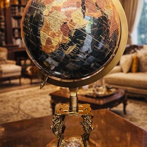 Globo terráqueo de escritorio vintage de 50 cm (20 pulgadas), de latón antiguo, decoración de lujo para la oficina, mapa del mundo antiguo, decoración para el estudio o la biblioteca, regalo único para él.