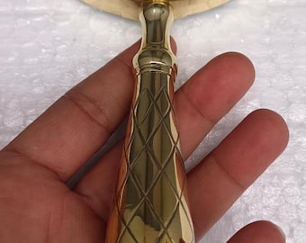 10-Inch Brass Magnifying Glass with Wooden Handle – Antique Vintage Style Handheld Magnifier for Collectors & Home Décor