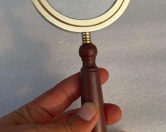 Vintage Brass Magnifying Glass 10 Inch | Antique Style Handheld Magnifier | Nautical Decor | Gift for Dad | Desk Accessory