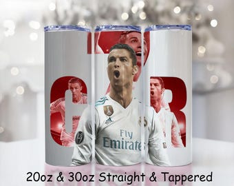 Owijka na kubek Cristiano Ronaldo: Wzór sublimacji z motywem sportowca (pobranie cyfrowe)