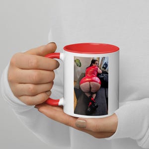 Red PVC Mistress 3 - Sexy Photo Mug, Coffee Cup