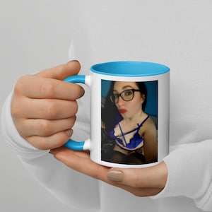 Blue Lingerie 1 - Sexy Photo Mug, Coffee Cup