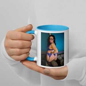 Blue Lingerie 2 - Sexy Photo Mug, Coffee Cup