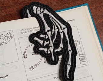 Skeleton Hand Bookmark Embroidery Design Halloween Book Accessory