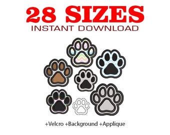 Dog and Cat Paw Applique Embroidery Design for Pet Lover Sweatshirts