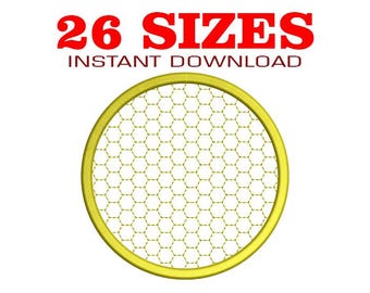 Honeycomb Embroidery Design Hexagon Pattern for Kitchen Towels and Aprons