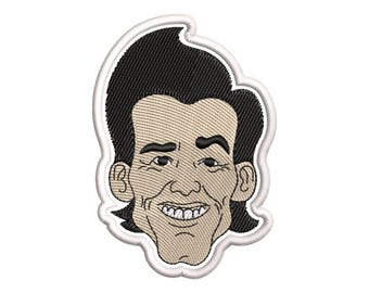 Retro 90s Pet Detective Caricature Embroidery, Funny Animal Investigator Machine Design, Crazy Rubber Face Comedian Pattern