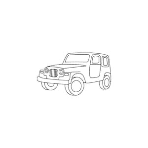 Digital Embroidery Design 4x4 Off-Road Vehicle Triple Stitch Line Art, Rugged SUV Outline Embroidery Pattern, Machine Embroidery File