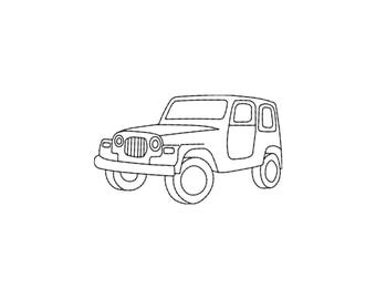 4x4 Off Road Truck Machine Embroidery Design for Hats and Hoodies