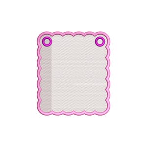 Scalloped Frame Embroidery Design for Baby Name Applique Monogram Border Nursery Label Newborn Girl Satin Stitch File