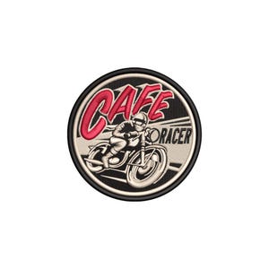 Cafe Racer Embroidery Design Biker Motorcycle Machine Stitch File