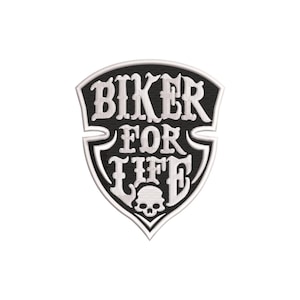 Biker For Life Machine Embroidery Design, Motorcycle Rock Patch Pattern, Biker Jacket DIY Gift, Digital Embroidery File for Riders