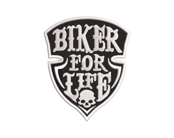 Biker For Life Machine Embroidery Design For Motorcycle Jackets