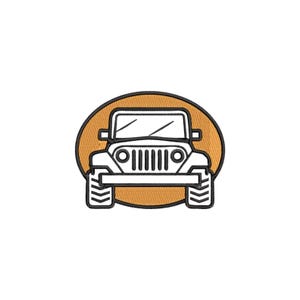 Diseño de bordado, patrón de parche automotriz de puesta de sol todoterreno, archivo digital para regalos hechos a mano.